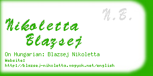 nikoletta blazsej business card